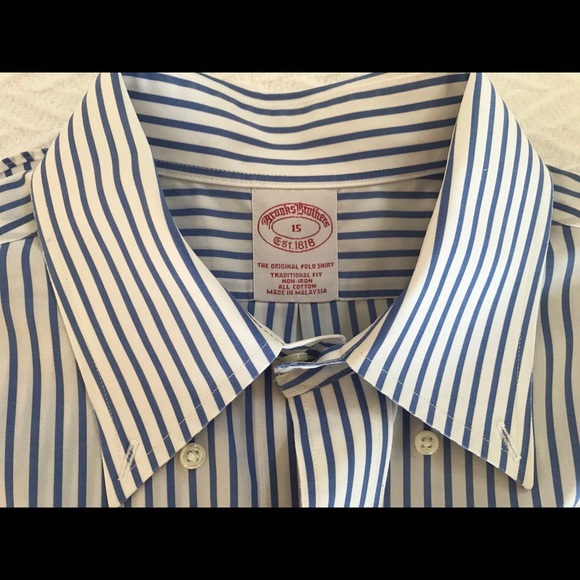 SOLD on eBay 2 Mens Brooks Brothers Short Sleeve Shirts Neck 15 - Picture 5 of 5